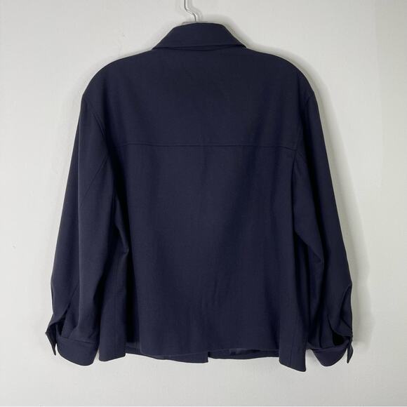 Vintage Talbots blue wool button front boxy cropped shirt shacket 12 - Picture 5 of 5